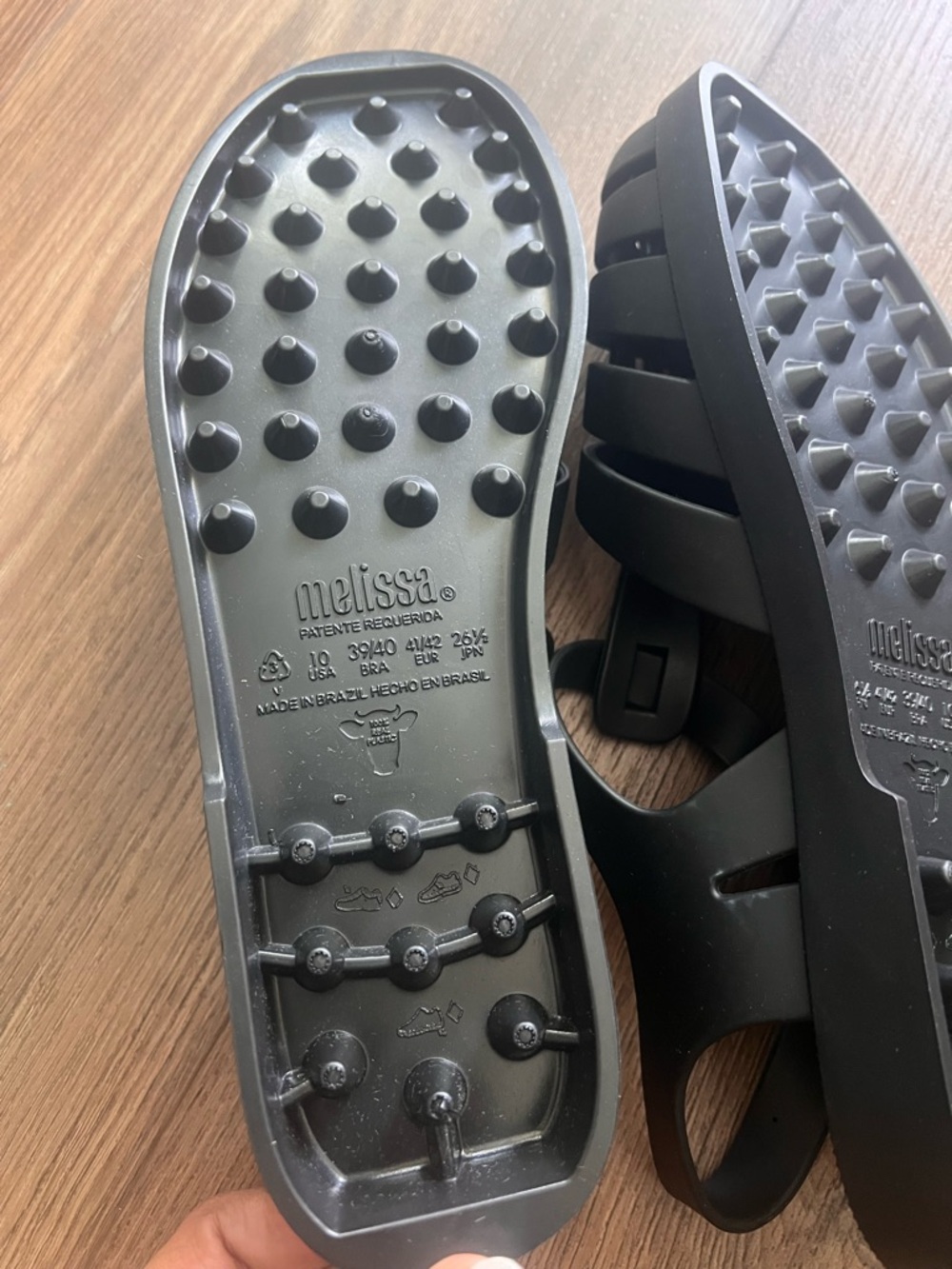 Brand new Melissa Black Jelly Woven Slingback Sandals Size 10 - Picture 5 of 5